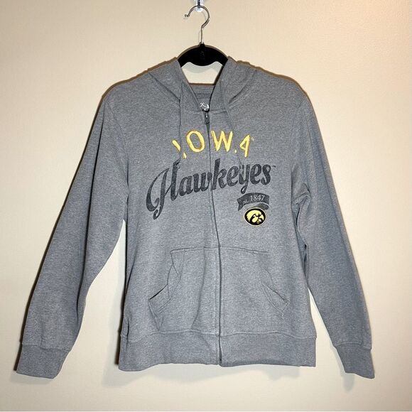Iowa Hawkeyes Gray Hoodie Sweatshirt - Picture 1 of 5